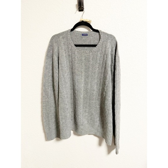 A.Campagna Sweaters - Andrea Campagna Cable Knit Cashmere Sweater Crew Neck Pullover Gray XXL
